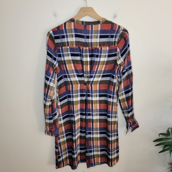 NWT Mystree | Colorful Plaid Long Sleeve Tunic Top Size Small - Picture 5 of 7